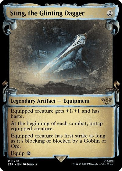 Sting, the Glinting Dagger (Showcase Scrolls) (Universes Beyond: The Lord of the Rings: Tales of Middle-earth) Near Mint Foil