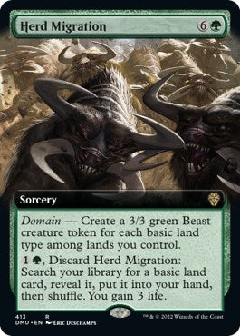 Herd Migration (Extended Art) (Dominaria United) Light Play