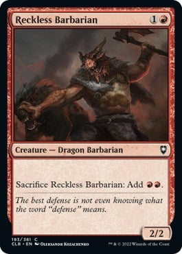 Reckless Barbarian (Commander Legends: Battle for Baldur's Gate) Light Play