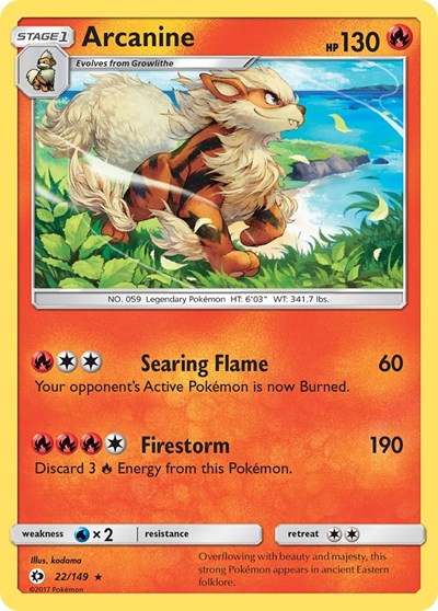 Arcanine (SM Base Set) Medium Play Holofoil