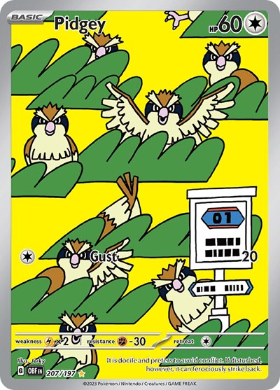 Pidgey - 207 (Scarlet and Violet: Obsidian Flames) Light Play Holofoil