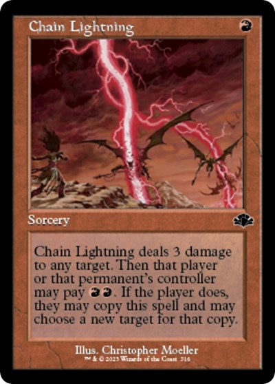 Chain Lightning (Retro Frame) (Dominaria Remastered) Light Play
