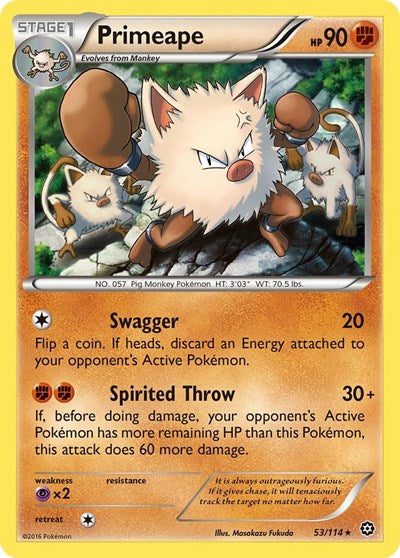 Primeape (XY - Steam Siege) Light Play