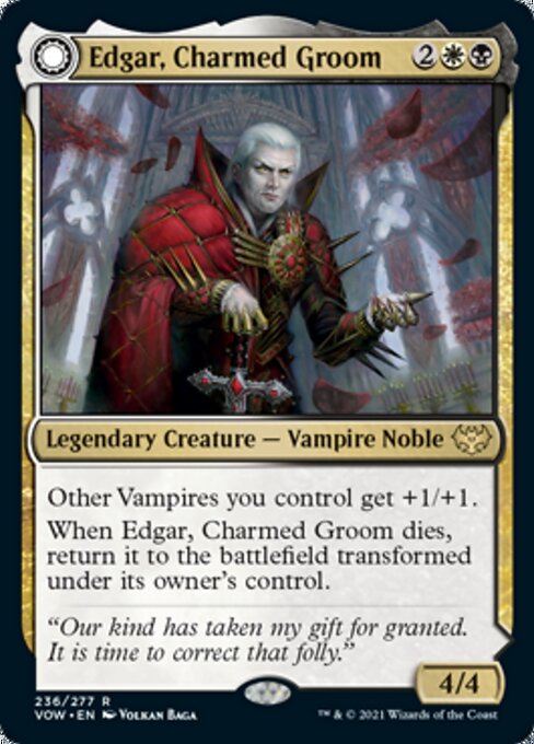 Edgar, Charmed Groom / Edgar Markov's Coffin (Innistrad: Crimson Vow) Light Play Foil
