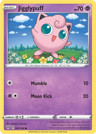 Jigglypuff (SWSH03: Darkness Ablaze) Light Play