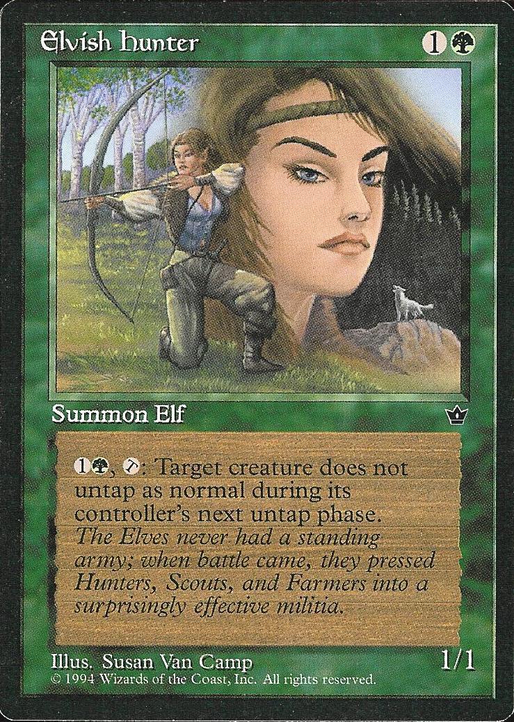 Elvish Hunter (Van Camp) (Fallen Empires) Light Play
