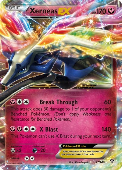 Xerneas EX (XY Base Set) Heavy Play Holofoil