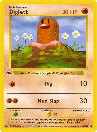 Diglett (Base Set (Shadowless)) Light Play Unlimited