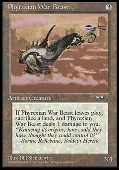 Phyrexian War Beast (Helicopter blades right) (Alliances) Light Play