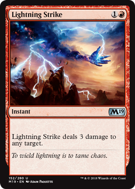 Lightning Strike (Magic 2019 Core Set) Light Play Foil