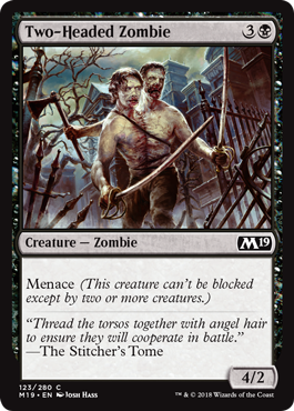 Two-Headed Zombie (Magic 2019 Core Set) Light Play