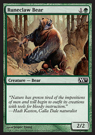 Runeclaw Bear (Magic 2011 Core Set) Light Play