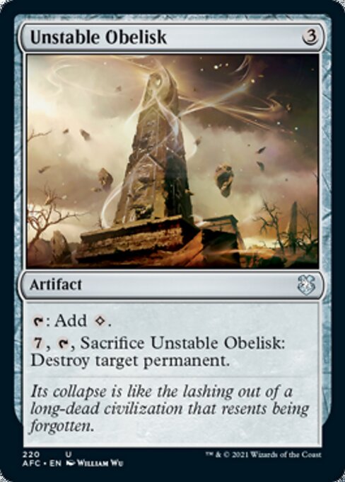 Unstable Obelisk (Commander 2021 Forgotten Realms) Light Play