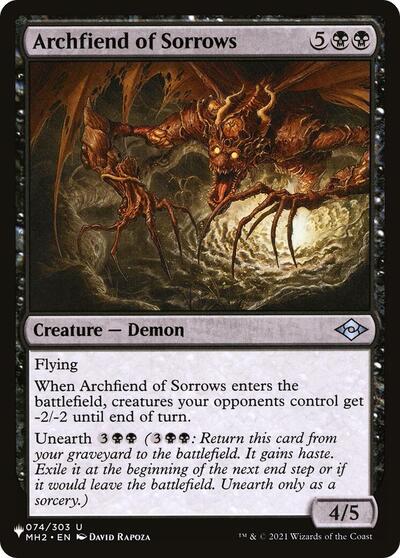 Archfiend of Sorrows (The List) Light Play