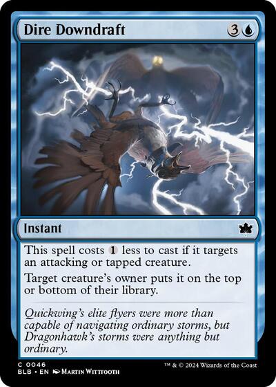 Dire Downdraft (Bloomburrow) Light Play Foil