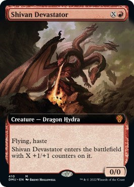 Shivan Devastator (Extended Art) (Dominaria United) Light Play Foil