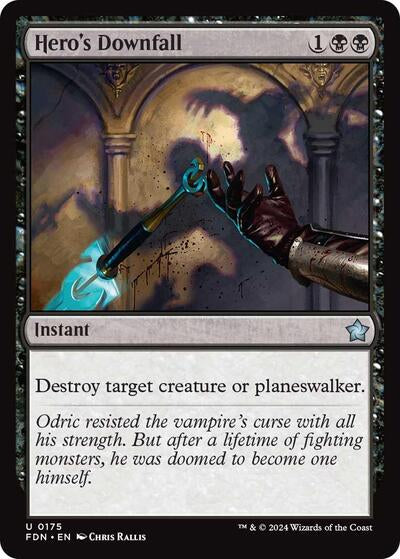 Hero's Downfall (Foundations) Light Play Foil