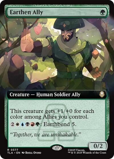 Earthen Ally (Extended Art) (Avatar: The Last Airbender) Light Play Foil
