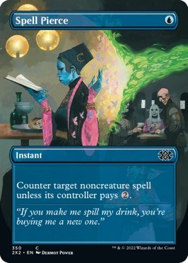 Spell Pierce (Borderless) (Double Masters 2022) Light Play