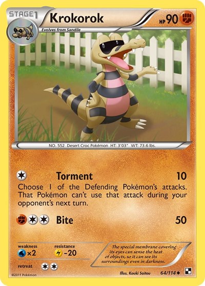 Krokorok (Black and White) Damaged / Poor