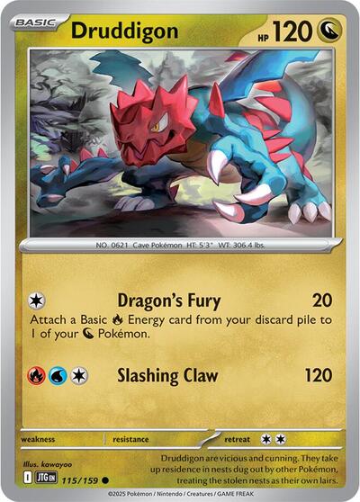 Druddigon (SV09: Journey Together) Light Play Reverse Holofoil