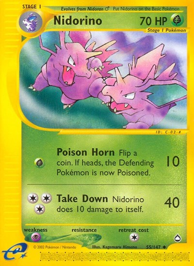 Nidorino (Aquapolis) Damaged / Poor