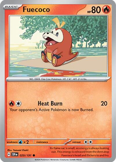 Fuecoco (SV08: Surging Sparks) Light Play Reverse Holofoil