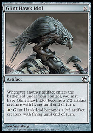 Glint Hawk Idol (Scars of Mirrodin) Light Play
