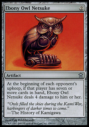 Ebony Owl Netsuke (Saviors of Kamigawa) Light Play