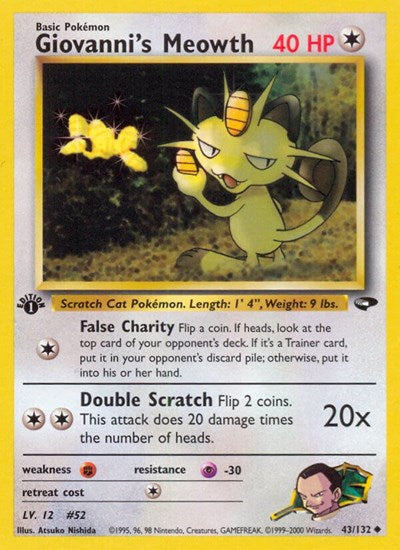 Giovanni's Meowth (43) (Gym Challenge) Damaged / Poor Unlimited