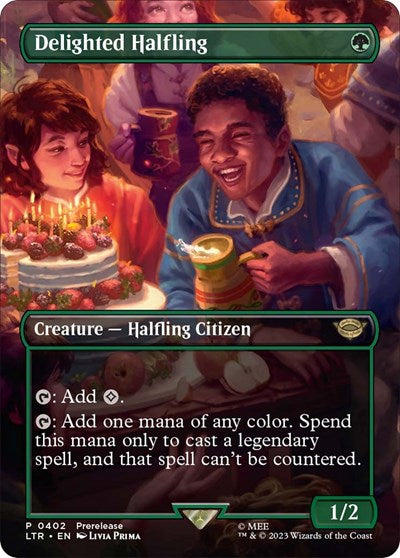 Delighted Halfling (Borderless) (Universes Beyond: The Lord of the Rings: Tales of Middle-earth) Light Play