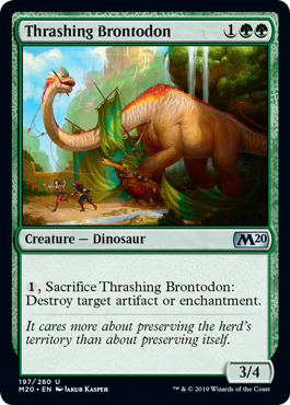Thrashing Brontodon (Magic 2020 Core Set) Light Play