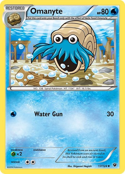 Omanyte (XY - Fates Collide) Light Play Reverse Holofoil
