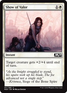 Show of Valor (Magic 2020 Core Set) Light Play