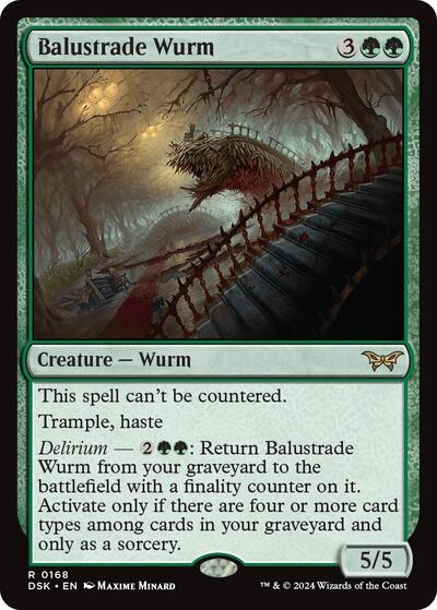 Balustrade Wurm (Duskmourn: House of Horror) Light Play Foil