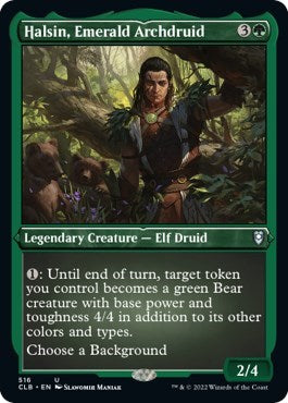 Halsin, Emerald Archdruid (Etched Foil) (Commander Legends: Battle for Baldur's Gate) Light Play Foil