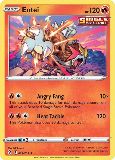 Entei (SWSH07: Evolving Skies) Light Play Holofoil