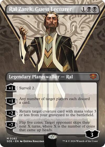 Ral Zarek, Guest Lecturer (Borderless) (Secrets of Strixhaven) Light Play Foil