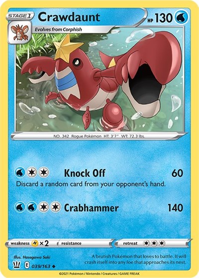 Crawdaunt (SWSH05: Battle Styles) Light Play