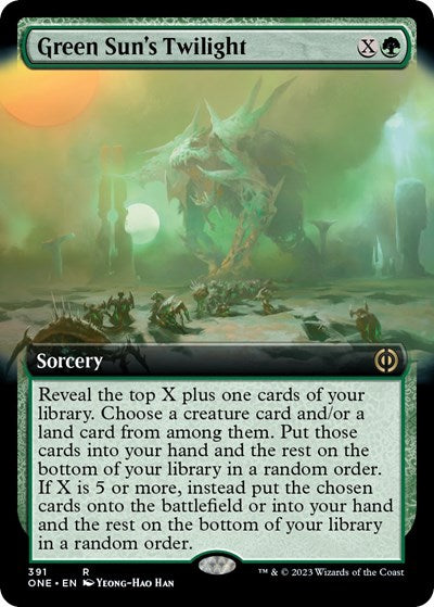 Green Sun's Twilight (Extended Art) (Phyrexia: All Will Be One) Light Play
