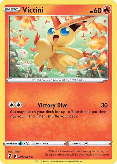 Victini (SWSH07: Evolving Skies) Light Play Reverse Holofoil