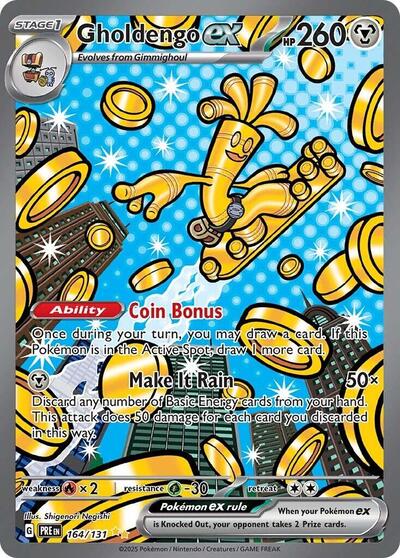 Gholdengo ex (SV: Prismatic Evolutions) Light Play Holofoil