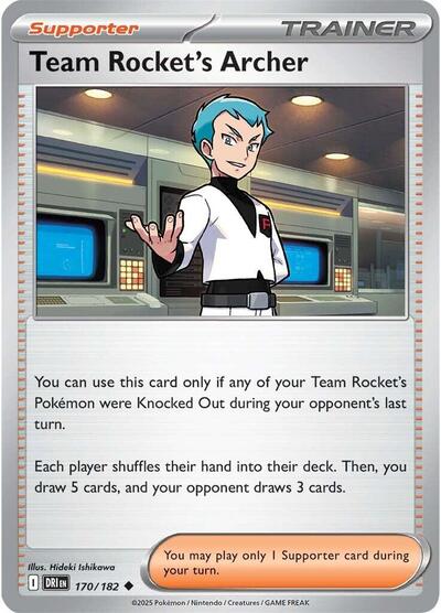 Team Rocket's Archer - 170 (SV10: Destined Rivals) Light Play Reverse Holofoil