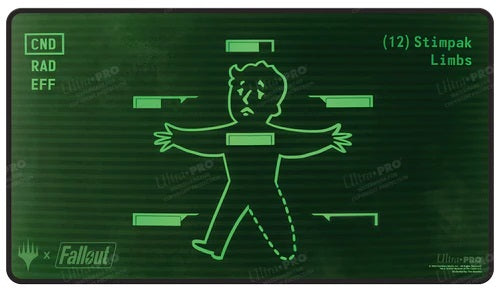 Magic: The Gathering - Fallout - Inventory Management Black Stitched Standard Gaming Playmat