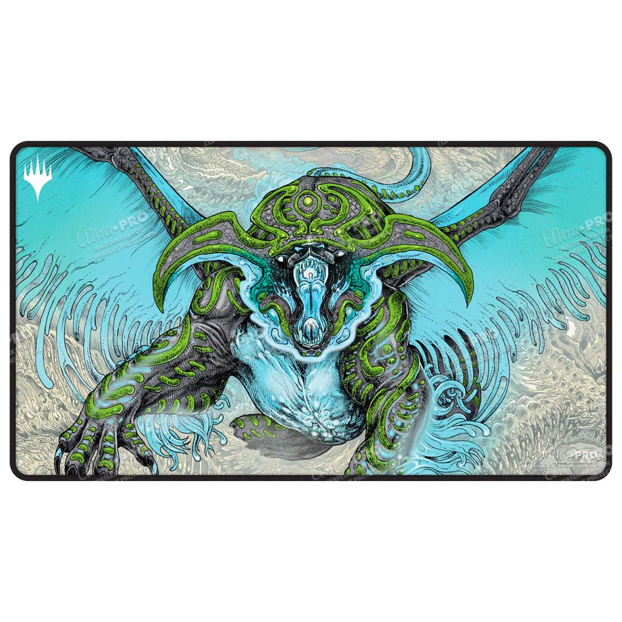Ultra Pro - Tarkir Dragonstorm Ureni, the Song Unending Black Stitched Playmat for Magic: The Gathering