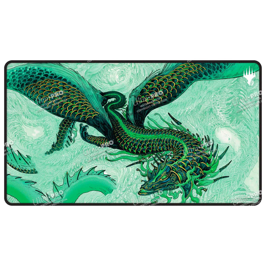 Ultra Pro - Tarkir Dragonstorm Teval, Arbiter of Virtue Black Stitched Playmat for Magic: The Gathering