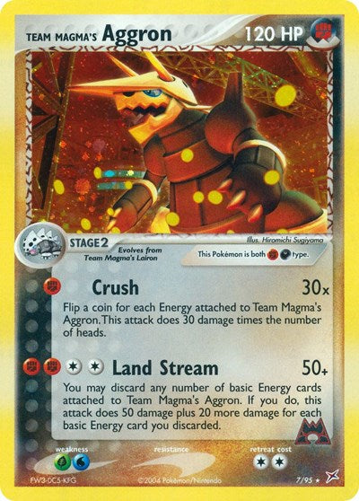 Team Magma's Aggron (Team Magma vs Team Aqua) Damaged / Poor Holofoil
