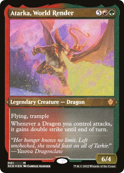 Atarka, World Render (Foil Etched) (Commander 2022 Starter Decks) Light Play Foil