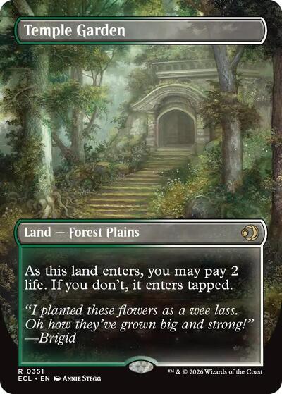 Temple Garden (Borderless) (Lorwyn Eclipsed) Near Mint Foil