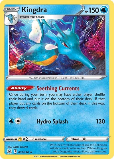 Kingdra (SWSH11: Lost Origin) Light Play Reverse Holofoil